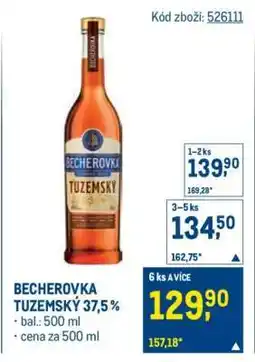 Makro BECHEROVKA TUZEMSKÝ 37,5 % nabídka
