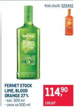Makro FERNET STOCK LIME, BLOOD ORANGE 27% nabídka