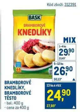 Makro Bramborové knedlíky Bramborové těsto nabídka