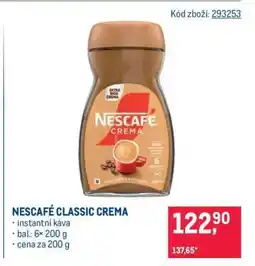 Makro Nescafé Classic, Crema nabídka