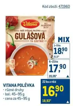 Makro Vitana Polévka nabídka