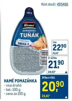Makro HAMÉ POMAZÁNKA nabídka