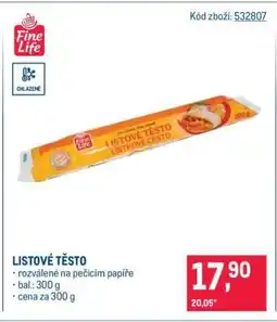 Makro Listové těsto nabídka