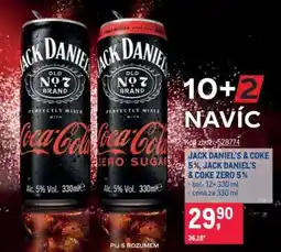 Makro JACK DANIEL’S & COKE 5 %, JACK DANIEL’S & COKE ZERO 5 % nabídka