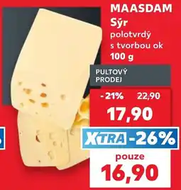 Kaufland Maasdam sýr polotvrdý s tvorbou ok nabídka