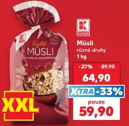 Kaufland K Classic müsli různé druhy nabídka