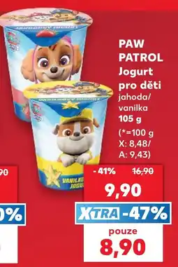 Kaufland Paw patrol jogurt pro děti jahoda/vanilka nabídka