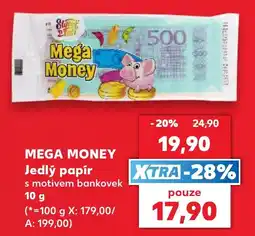 Kaufland Mega Money Jedlý papír s motivem bankovek nabídka