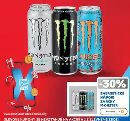 Kaufland Energetické nápoje značky Monster nabídka