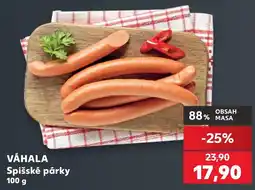Kaufland Váhala spišské párky nabídka