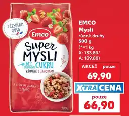 Kaufland Emco super mysli bez přidaného cukru krupavé s jahodami nabídka
