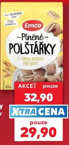 Kaufland Emco plněné polštárky s vanilkovou příchutí nabídka