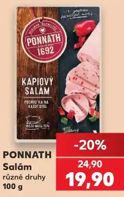 Kaufland Ponnath kapiový salám nabídka