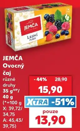 Kaufland Jemča ovocný čaj nabídka