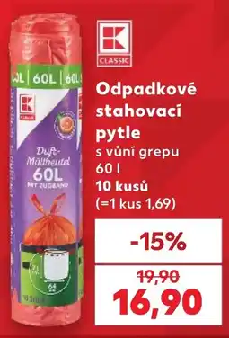 Kaufland K Classic odpadkové stahovací pytle s vůní grepu nabídka