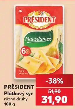 Kaufland Président plátkový sýr nabídka