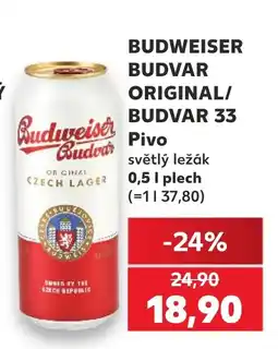 Kaufland Budweiser Budvar Original/Budvar 33 nabídka