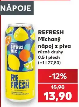 Kaufland Refresh míchaný nápoj z piva nabídka
