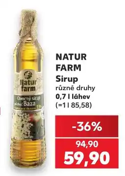Kaufland Natur farm Sirup nabídka