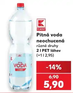 Kaufland K Classic Pitná voda neochucená nabídka