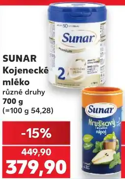 Kaufland Sunar kojenecké mléko nabídka