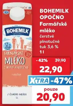 Kaufland Bohemilk farmářské mléko nabídka