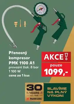 Kaufland Parkside přenosný kompresor PMK 1100 A1 nabídka