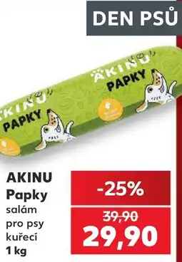 Kaufland Akinu papky salám pro psy kuřecí nabídka