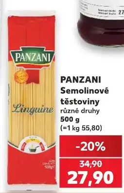 Kaufland Panzani semolinové těstoviny nabídka