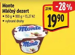 Albert Monte mléčný dezert nabídka