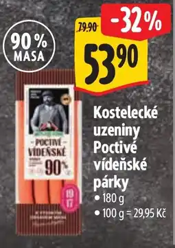 Albert Kostelecké uzeniny Poctivé vídeňské párky nabídka