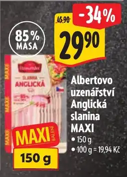 Albert Albertovo uzenárství Anglická slanina MAXI nabídka