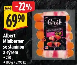 Albert Albert Miniberner se slaninou a sýrem nabídka