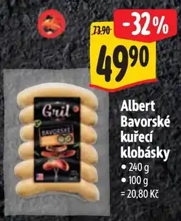 Albert Albert bavorské kuřecí klobásky nabídka