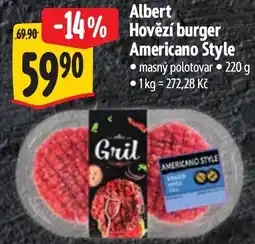 Albert Albert Hovězí burger Americano Style nabídka