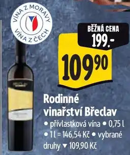Albert Rodinné vinařství Břeclav nabídka