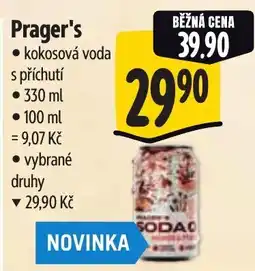 Albert Prager's kokosová voda s příchutí nabídka