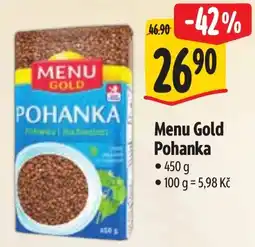 Albert Menu Gold Pohanka nabídka