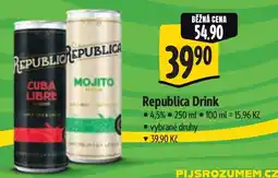 Albert Republica Drink nabídka