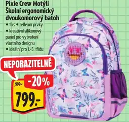 Albert Pixie Crew Motýlí školní ergonomický dvoukomorový batoh nabídka