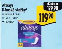 Albert Always dámské vložky nabídka