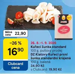 Tesco Kuřecí šunka standard nabídka