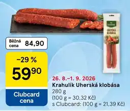 Tesco Krahlík Uherská klobása nabídka
