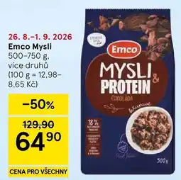 Tesco Emco mysli protein nabídka