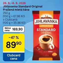 Tesco Jihlavanka pražená mletá káva standard original nabídka