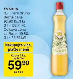 Tesco Yo sirup nabídka