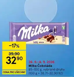 Tesco Milka Čokoláda nabídka