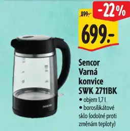 Albert Sencor Varná konvice SWK 2711BK nabídka