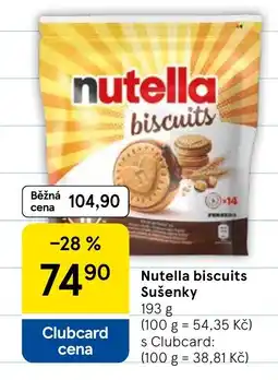 Tesco Nutella biscuits Sušenky nabídka