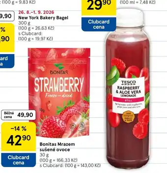 Tesco Bonitas mrazem sušené ovoce nabídka